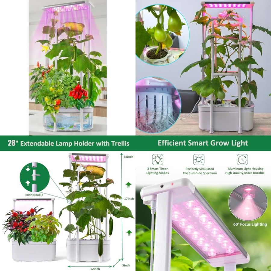 Smart Garden Kit - Hydroponics Growing System kit with Trellis,