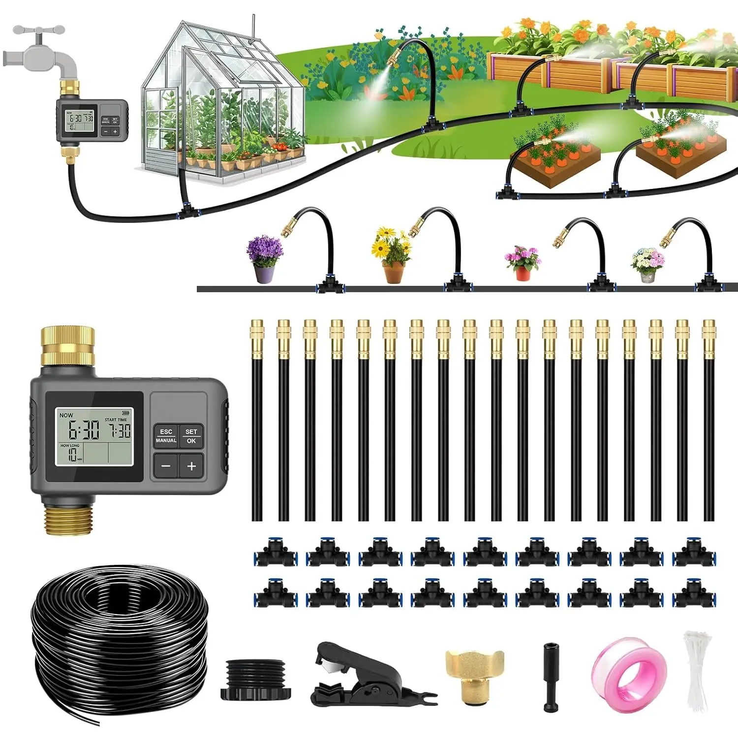60Ft Drip Irrigation System Sm - Smart Garden Kit avaliação e preço