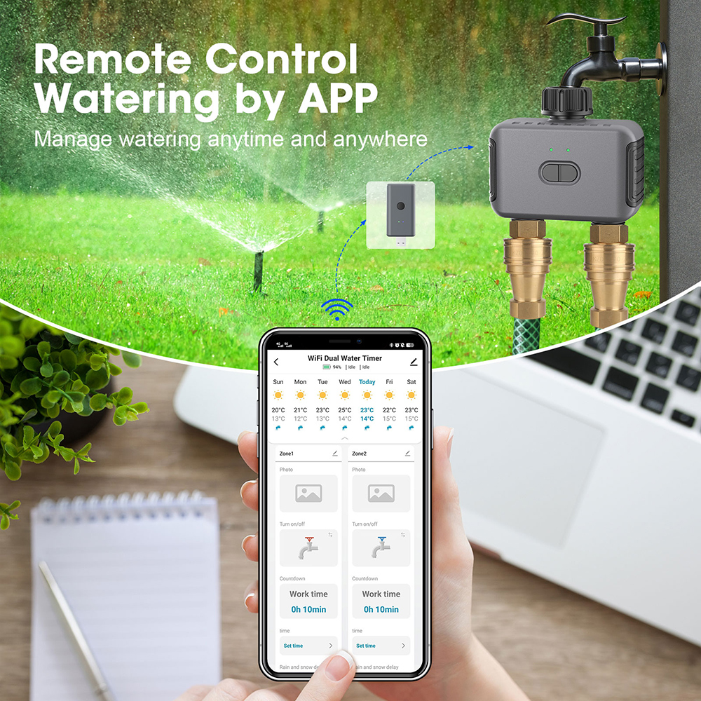 Tuya Smart Dual Water Timer Bl - Gardena Smart Irrigation Control avaliação e preço