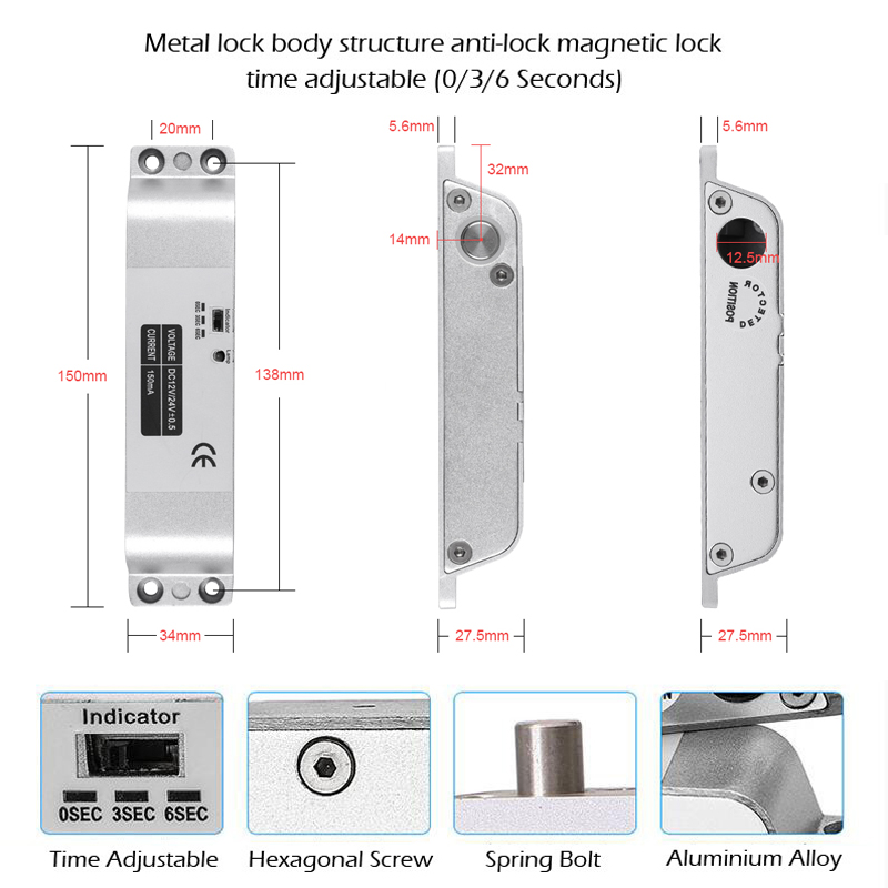 DC12V Fail Safe NC Electric Dr - Smart Garden Door Lock avaliação e preço
