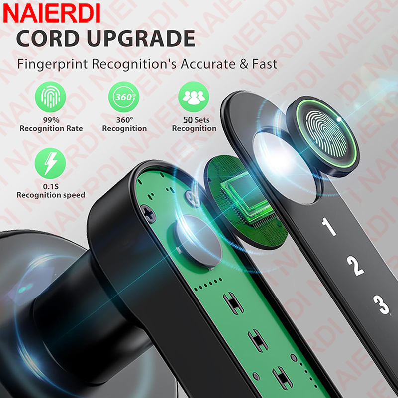 NAIERDI Smart Fingerprint Door - Smart Garden Door Lock avaliação e preço
