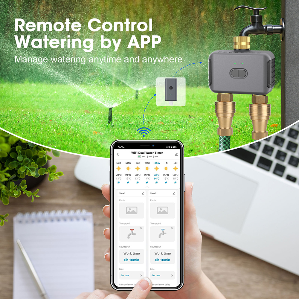 Tuya 2 Zone Watering Timer Gar - Gardena Smart Irrigation Control avaliação e preço