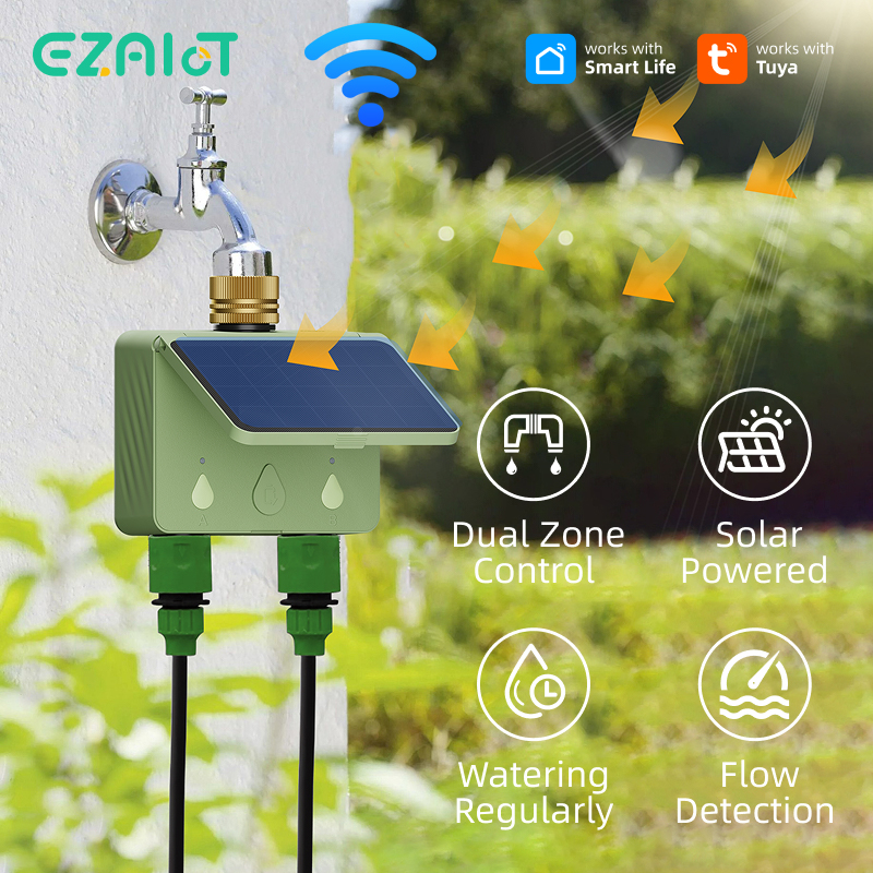 WiFi Water Timer 2 Zone Solar  - Smart Garden Kit avaliação e preço