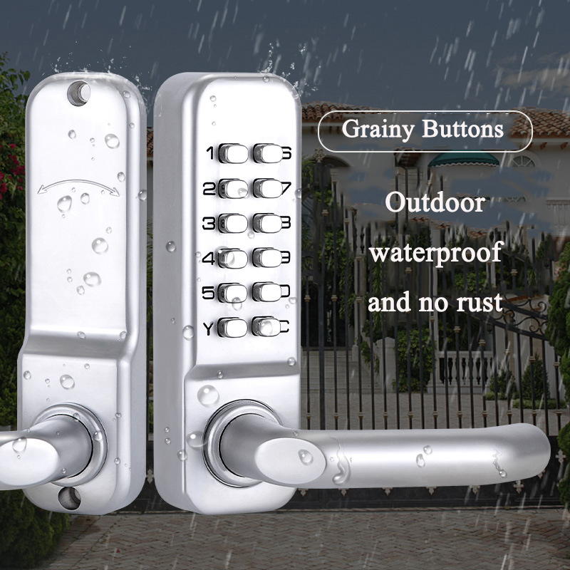 Silver Long Handle Keyless Mec - Smart Garden Door Lock avaliação e preço