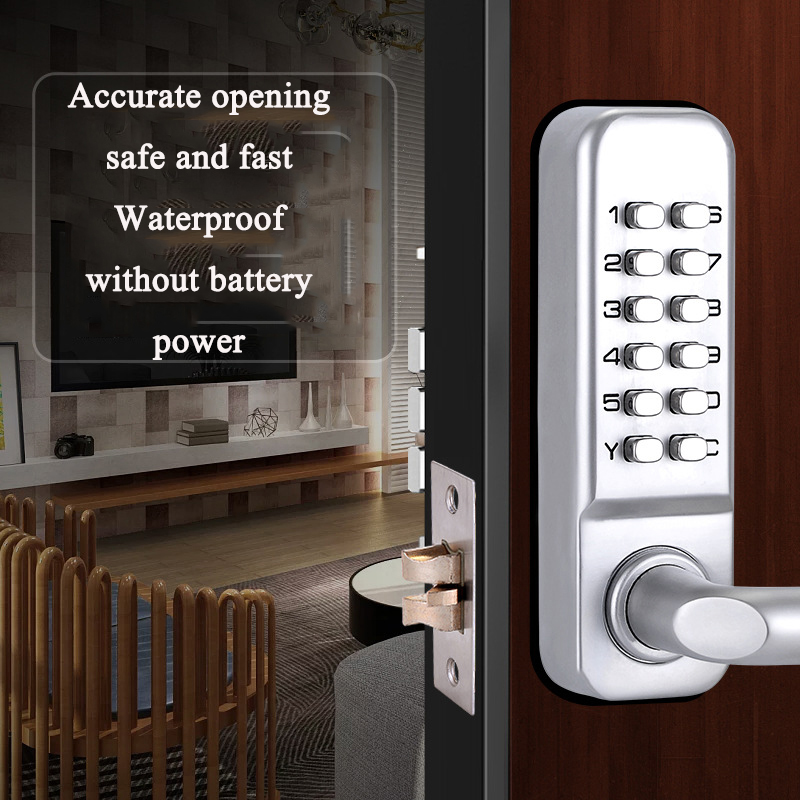 Silver Long Handle Keyless Mec - Smart Garden Door Lock avaliação e preço